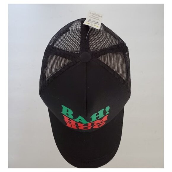 NWT Black Grinch 'Bah Hum Bug' Mesh Trucker Cap Hat Unisex Novelty Christmas - Picture 3 of 6